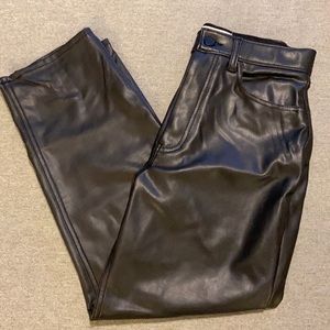Abercrombie ankle straight ultra high rise vegan leather pant